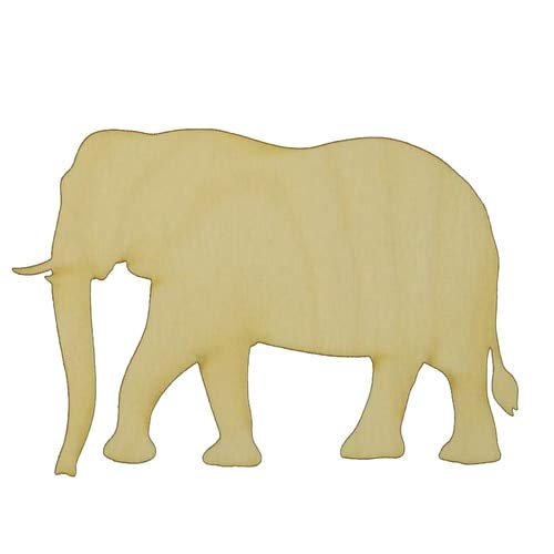 Package of 1, Medium 8" X 5.5" 1/4" Baltic Birch Plywood Elephant Wood Cutout for Art & Craft Project, Made in USA - WoodArtSupply