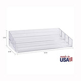 STORi Clear Plastic Multi-Level Vanity Organizer | Rectangular 4-Tier Holder for Makeup, Eyeshadow Palettes, & up to 40 Nail Polish Bottles | Made in STORi