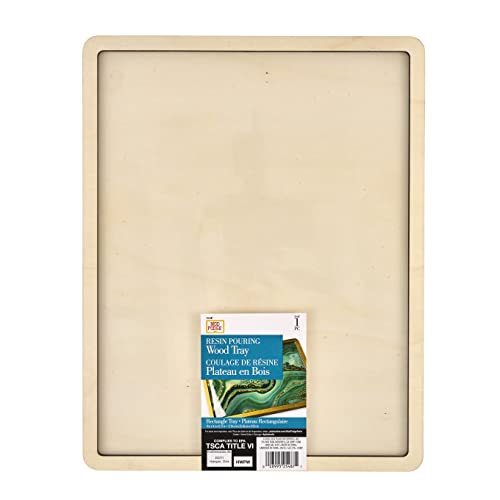Mod Podge, Rectangle Wood Tray, 11" x 14" Pouring Surface for Epoxy, DIY Supplies for Resin Arts and Crafts Projects, 25487 Mod Podge