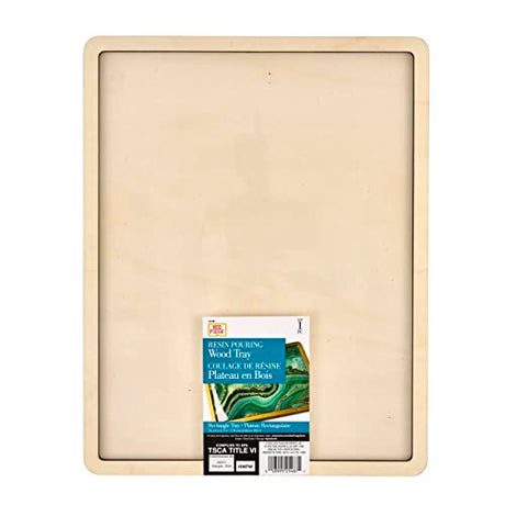 Mod Podge, Rectangle Wood Tray, 11" x 14" Pouring Surface for Epoxy, DIY Supplies for Resin Arts and Crafts Projects, 25487 Mod Podge