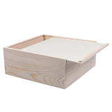 Kisangel 1Pc Gift Box With Lids Sliding- Lid Wooden Boxes Decorative Storage Boxes Wooden Unfinished Storage Box for Birthday Party (20 * 20 * 8) Kisangel