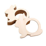Qingmao 20 Pieces Rabbit Shape Wood Napkin Rings Easter Wooden Napkin Holders Rings Serviette Buckles for Easter Wedding Dining Table Decoration TANGDIAABBCC