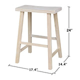 International Concepts 24-Inch Saddle Seat Stool, Unfinished IC International Concepts