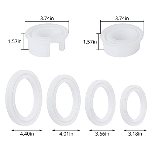 6PCS Large Bracelet Resin Molds, Gartful Round C Font Silicone Jewelry Mold for Epoxy Casting, Silicone Bangle Mold for Making DIY Crafts Supplies, 6 Gartful