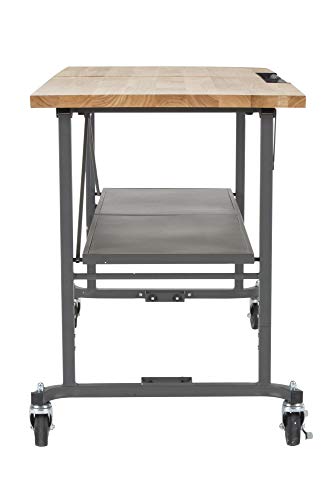 COSCO SmartFold Portable Workbench/Folding Utility Table (Gray Steel Frame) - WoodArtSupply