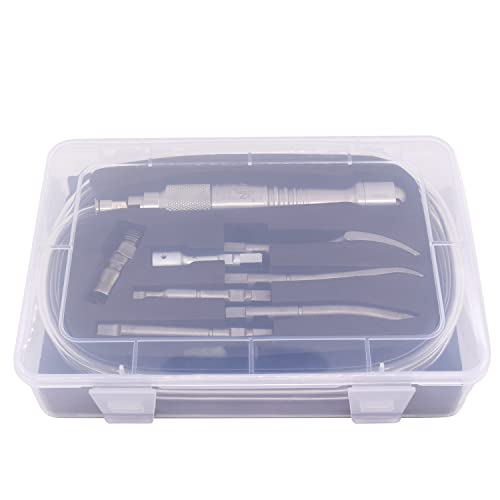 Air Scaler Gouge Chisel Micro Air Flux Chipper Pneumatic Scraper Medical Gypsum Breaker Stomatology Engrave 5pcs Flat Chisel Bull Point Chisel Jitterbug