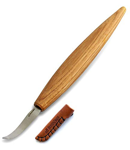 BeaverCraft Hook knife Wood Carving SK4s Long Knives Spoon Carving Tools 2.4'' Long handle 7.8'' Spoon Knife Wood Carving Tools Bowl Kuksa Carving - WoodArtSupply