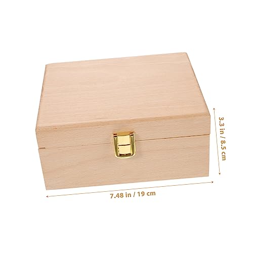 VOSAREA 1pc High-end Storage Wooden Box Wood Diy Craft Case Wooden Jewelry Wood Holder Jewelry Organizer Tray Unfinished Wooden Case Storage Cubes VOSAREA