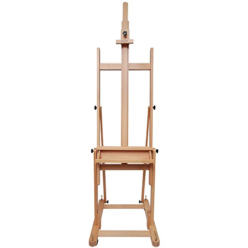 Mont Marte Tilting Studio Wooden Floor Easel. Height Adjustable Extra Large H-Frame Featuring a Large Tilt Range. Castor Wheels Allow Easy Movement MONT MARTE