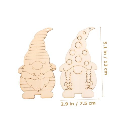 VOSAREA 40pcs Dwarf Wood Chips Wood Gnome Hanging Ornament Unfinished Wooden Gnomes Unfinished Wood Gnome Xmas Wood Cutouts Unfinished Wood Cutouts VOSAREA