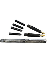 MONT MARTE 2 Nib Calligraphy Set, 8 Piece. Includes 1 Calligraphy Pen, 2 Calligraphy Nibs, 4 Black Ink Cartridges and an Instruction Booklet with MONT MARTE