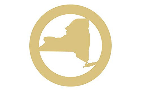 Circle Frame State Cutout Unfinished Wood Door Hanger Everyday Home Decor MDF Shape Canvas Style 1 (6", New York) Diverse Woodworking