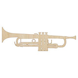 Trumpet Music Instrument Silhouette Unfinished Wood Shape Piece Cutout for DIY Craft Projects - 1/8 Inch Thick - 4.70 Inch Size Sniggle Sloth