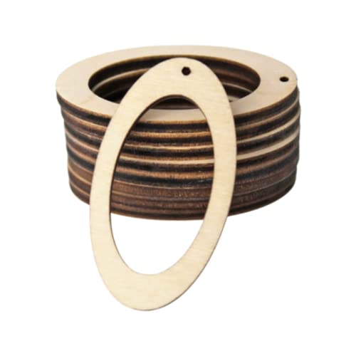 ALL SIZES BULK (12pc to 100pc) Unfinished Wood Wooden Hollow Oval Hoop Circle Frame Laser Cutout Dangle Earring Jewelry Blanks Charms Ornaments Shape Texan Wood Crafts