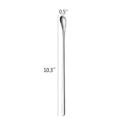 Delove Long Stainless Steel Cocktail Stirrers Stir Cocktail Drink Swizzle Stick Beverage Coffee Stirring Spoon- Mixing Spoon- Tiny Salt Condiment - WoodArtSupply