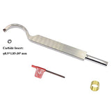 Swan Neck Hollower 10 Inches Wood Turning Tool Carbide Tipped Lathe Chisel Tool Bar with Ci5 8.9mm Round Carbide Insert Cutter for Wood Hobbyist or Asieg Tool