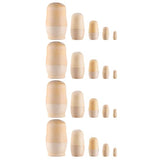 STOBOK Kids Art Supplies 4 Sets Unpainted Russian Dolls Wooden Blank Russian Nesting Dolls Dolls Create Your Own Nesting Dolls for Kids DIY Kids Toys STOBOK