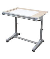 Stand Up Desk Store Adjustable Height and Angle Drafting Table Drawing Desk with Large Surface (Silver Frame/Birch Top, 40" W X 26" D) S Stand Up Desk Store