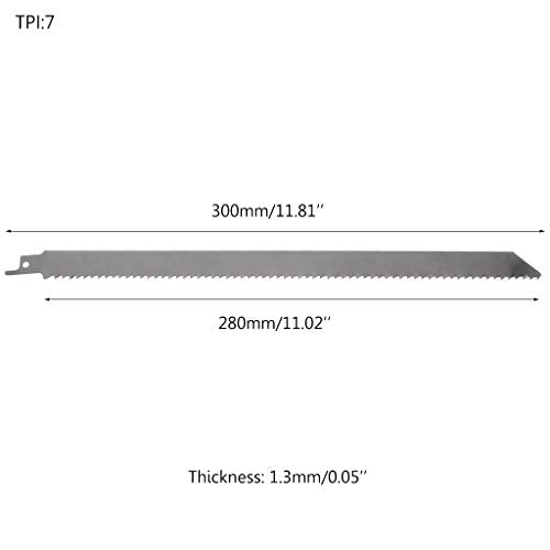 KUKALE Power Tool, Stainless Steel 300mm Reciprocating Power Saw Blade With Fine Tooth Effective For Cutting Wood Woodworking Tool Supplies KUKALE