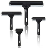 ZOEYES 4 Pack Rubber Brayer Roller, Vinyl Rubber Brayer, Ink Printmaking Roller Tool for Crafting, Painting, Ink Paint Block Stamping, Wallpapers, ZOEYES