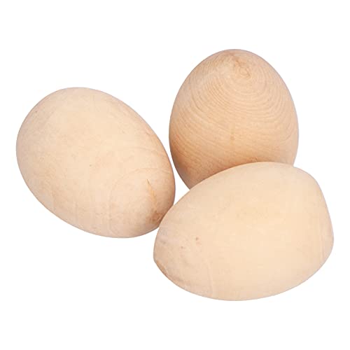 10PCS Unfinished Wooden Eggs Easter Unpainted Egg Model Flat Bottom Craft Eggs for DIY,Easter Display,Easy to Paint and Decorate BFYDOAA