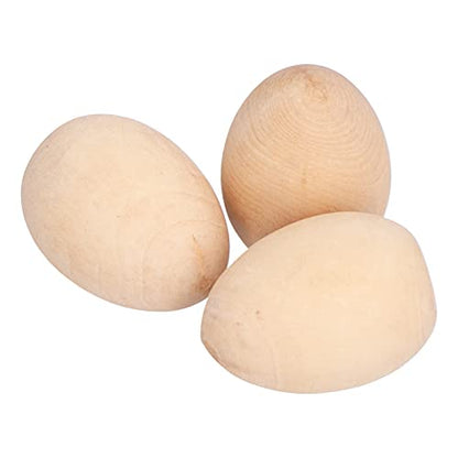 10PCS Unfinished Wooden Eggs Easter Unpainted Egg Model Flat Bottom Craft Eggs for DIY,Easter Display,Easy to Paint and Decorate - WoodArtSupply