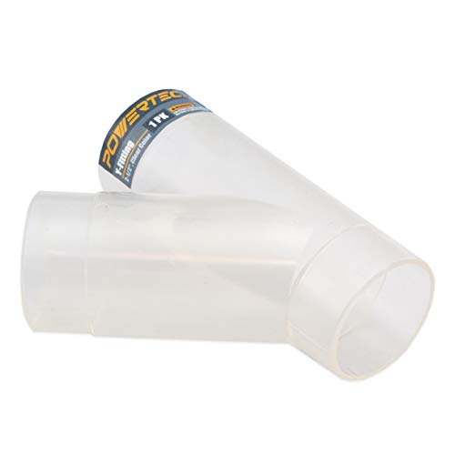 POWERTEC 70228 2-1/2 Inch Y-Fitting Dust Collection Hose Connector, Clear Color POWERTEC