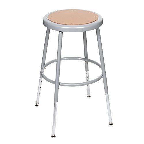 OEF Furnishings (2 Pack) Height Adjustable Grey Shop Stool, 18-27" High - WoodArtSupply