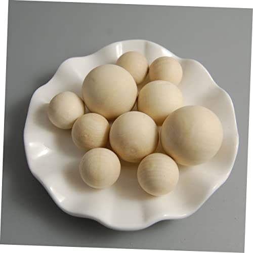 KALLORY 200 Pcs Crafts Loose Beads Unfinished Wood Bead Natural Wood Balls Mini Wood Balls Loose Spacer Bead No Hole Wood Bead House Supplies Blank KALLORY