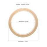 uxcell Wooden Bangle Bracelet, 8Pcs 85mm - Log Retro Macrame Rings, Unfinished Smooth Wood Circle, Wooden Rings for Crafts, Jewelry, DIY Making, Home uxcell