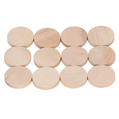 50Pcs Wood Slices 30mm/1.2inch Unfinished Round Wooden Discs Wooden Circle Wooden Tag Wood Blank for Painting Coloring DIY HERCHR