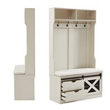 Edwin's Choice 71" H Entryway Hall Tree with Coat Rack and Storage Bench, Wood Coat Tree with Cushioned Stool and Hooks for Hallway, Living Room, Edwin's Choice