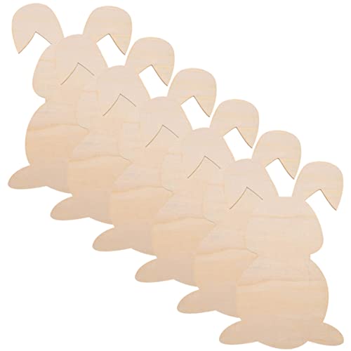 Kisangel 12 pcs Rabbit Shaped Wood Chips Unfinished Wood Bunny Easter Bunny Unfinished Wood Crafts Bunny Unfinished Wood Slices Decor Bunny Hanging Kisangel