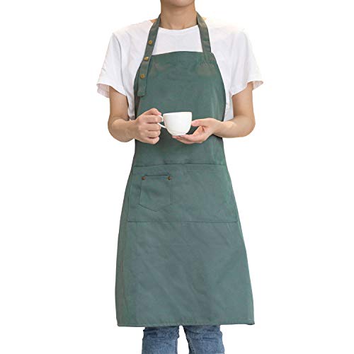 MORNITE Art Aprons for Painting Pottery Ceramics, Mens Women Kitchen Cooking Aprons Waterproof Green MORNITE