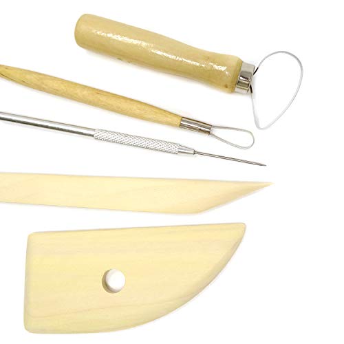 Honbay 8-Piece Wooden Pottery Clay Wax Tool Kit Carving Sculpting Modeling Tool Set HONBAY