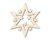 Unfinished Wood Starburst Shape | Craft Cutout | up to 36" DIY 6" / 1/8" 24 Hour Crafts