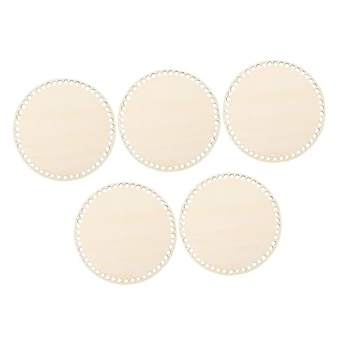 STOBOK 10 Pcs Woven Bag Base Wood Base for Crochet Handbag Weaving Board Basket Weaving Supplies Wood Bag Bottom Unfinished Wooden Round Weaving STOBOK