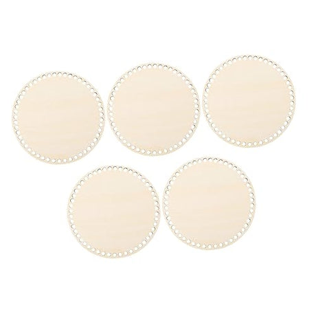 STOBOK 10 Pcs Woven Bag Base Wood Base for Crochet Handbag Weaving Board Basket Weaving Supplies Wood Bag Bottom Unfinished Wooden Round Weaving STOBOK