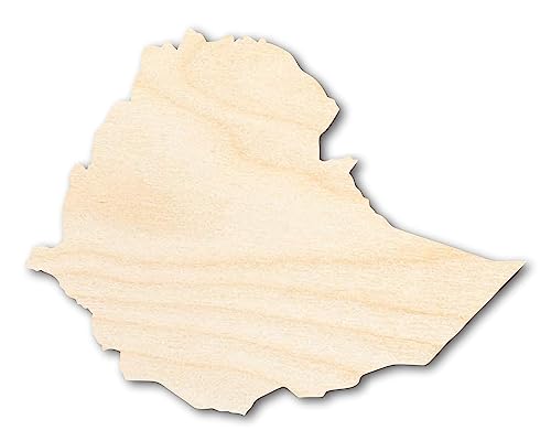 Unfinished Wood Ethiopia Country Shape - East African Craft - up to 36" DIY 18" / 1/8" - WoodArtSupply