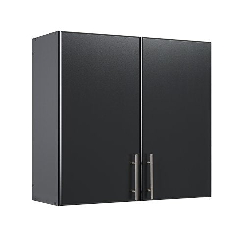 Prepac Elite Functional 9-Piece Garage Cabinets and Storage System Set A, Simplistic Garage Closet Shop Cabinets 24" D x 112" W x 89" H, Black,