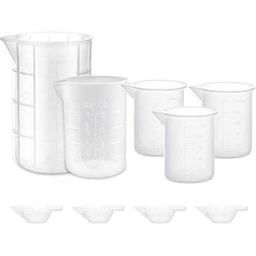 9PCS Silicone Mixing Cups Set, Gartful Resin Casting Tool Kit, DIY Craft Set for Epoxy, 1pcs 700ml Oversize Measuring Cup, 1pcs 250ml Large and 3pcs - WoodArtSupply