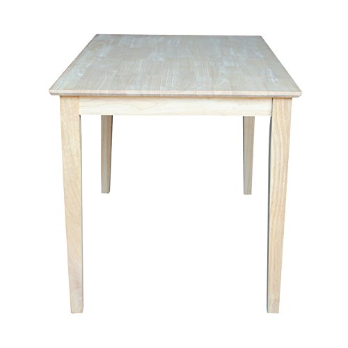 International Concepts Table Top Solid with Wood Standard Height Shaker Legs, 30 by 48-Inch, Unfinished IC International Concepts