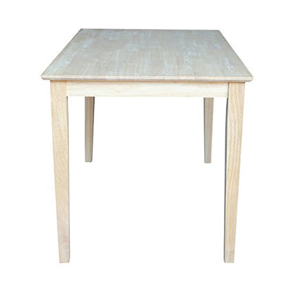 International Concepts Table Top Solid with Wood Standard Height Shaker Legs, 30 by 48-Inch, Unfinished