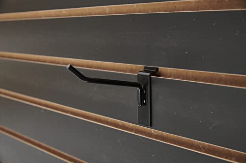 SSWBasics 4 ft x 2 ft Horizontal Black Slatwall Panels for Wall (24"H x 48"L) - Pack of 2 - Garage Wall Organizer Panels and Craft Storage SSWBasics