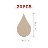 20pcs DIY Wooden Water Drop Unpainted Wooden Shapes Unfinished Wood Water Drop Discs Homemade Ornaments Wood Water Drop Slices Manual Mini Chips BESTOYARD