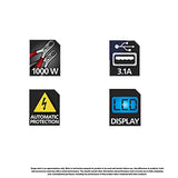 STANLEY PI1000S Power Inverter 1000W Car Converter: Triple AC Outlets, Dual 3.1A USB Ports, 12V DC Adapter STANLEY