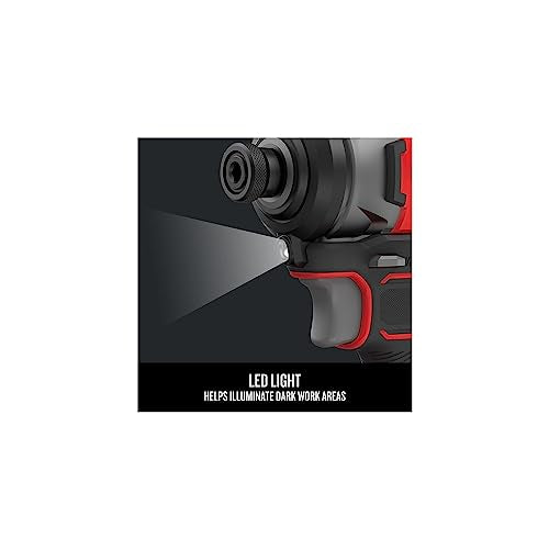 CRAFTSMAN V20 Cordless Impact Driver Kit, 1/4 inch, Battery and Charger Included (CMCF810C1) Craftsman