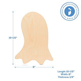 Wooden Ghost Shapes 10.5 x 7.75 Inch, Bag of 3 Unfinished Wood Ghost Cutouts, from Birch, Halloween Ghost Cutouts for DIY'ers & Crafters by Woodpeckers
