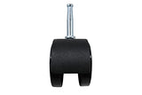 Shepherd Hardware 9418 2-Inch Office Chair Caster, Twin Wheel, 5/16-Inch Stem Diameter, 75-lb Load Capacity, 2-Pack, Black Shepherd Hardware