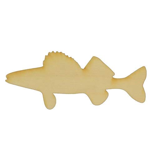 Package of 1, Medium 8" X 3.25" X 1/4" Baltic Birch Plywood Walleye Wood Cutout for Art & Craft Project, Made in USA - WoodArtSupply